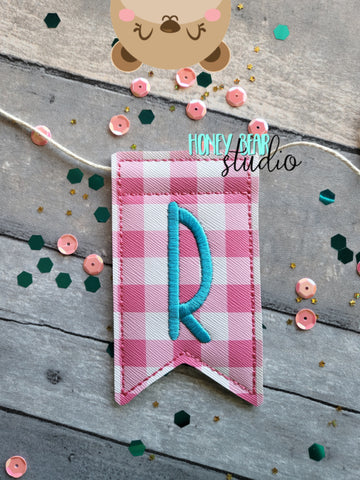 AddiePoo Font Alphabet Letter R Flag Banner Piece 4x4 DIGITAL DOWNLOAD embroidery file ITH In the Hoop 0322