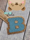 Chenilly Block Letters Full Alphabet Font Snap Tab, Eyelet Fob 4x4 SET DIGITAL DOWNLOAD embroidery file ITH In the Hoop 0423 01