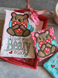 Beary Love Word Art and Applique COASTER and MUG RUG Set 4x4 5x7  DIGITAL DOWNLOAD embroidery file ITH In the Hoop 0222