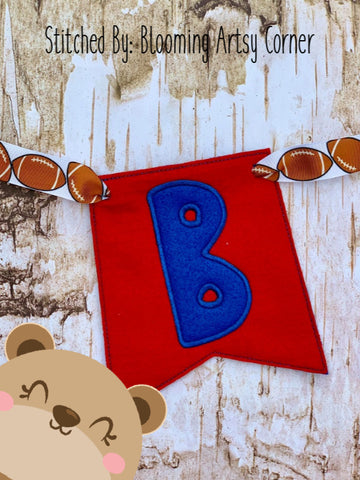 Applique Alphabet Letter B Party Pumpkin Banner Piece for 4x4, 5x7, DIGITAL DOWNLOAD embroidery file ITH In the Hoop
