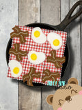 Eggs and Bacon Breakfast Tic Tac Toe for 5x7  DIGITAL DOWNLOAD embroidery file ITH In the Hoop 0423 02