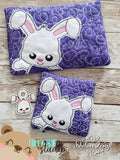 Easter Bunny Applique COASTER and MUG RUG Set 4x4 5x7  DIGITAL DOWNLOAD embroidery file ITH In the Hoop 0422