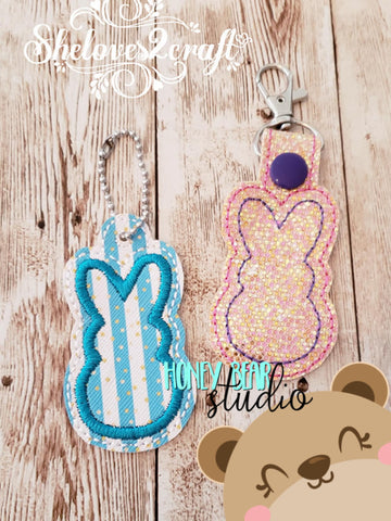 Bunny Rabbit Shape Applique Snap Tab, Eyelet SET DIGITAL DOWNLOAD embroidery file ITH In the Hoop 0422