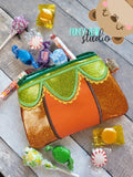 Charmed Pumpkin Princess Cute Halloween Applique Top Zip Bag 4x4, 5x7, 6x10, 8x12 DIGITAL DOWNLOAD embroidery file ITH In the Hoop 0922