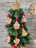 Sweet Shop Christmas Cookies Mini Ornament Set 4x4 DIGITAL DOWNLOAD embroidery file ITH In the Hoop 1122