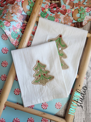 Sweet Shop Christmas Cookie Tree Applique 4x4, 5x7 DIGITAL DOWNLOAD 1122