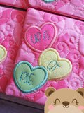 Conversation Hearts Applique MUG RUG pack Big VALUE 5 Designs Pack 5x7 DIGITAL DOWNLOAD embroidery file ITH In the Hoop 0122
