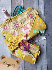 Crazy Quilt Applique Top Zip Zipper Clutch for Vinyl 5x7, 6x10, 8x12 DIGITAL DOWNLOAD embroidery file ITH In the Hoop 12 20
