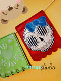 Day Of the Dead Dia de los Muertos  Papel Picado and Skulls Banner SET Applique 4x4, 5x7 DIGITAL DOWNLOAD embroidery file ITH In the Hoop 0921