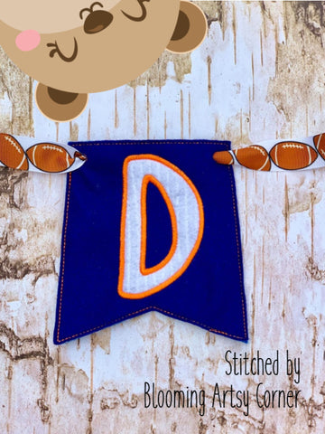 Applique Alphabet Letter D Party Pumpkin Banner Piece for 4x4, 5x7, DIGITAL DOWNLOAD embroidery file ITH In the Hoop