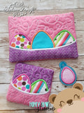 Easter Egg Basket Applique COASTER and MUG RUG Set 4x4 5x7  DIGITAL DOWNLOAD embroidery file ITH In the Hoop 0422