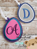 Egg Applique Taggie, luggage, basket,  gift tags, eyelet for 4x4 AND 5x7  DIGITAL DOWNLOAD embroidery file ITH In the Hoop 0322