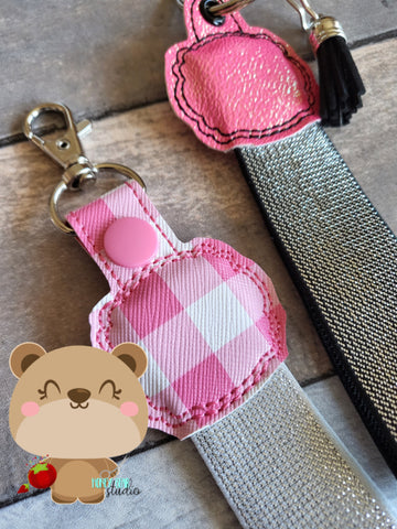 Scalloped Elastic Wristlet Topper Set snap tab, or eyelet key fob  set 4x4  DIGITAL DOWNLOAD embroidery file ITH In the Hoop 0222