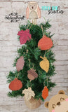 Fall Leaves Acorn Pumpkin Owl Forest Autumn Mini Ornament Set 4x4 DIGITAL DOWNLOAD embroidery file ITH In the Hoop 0922