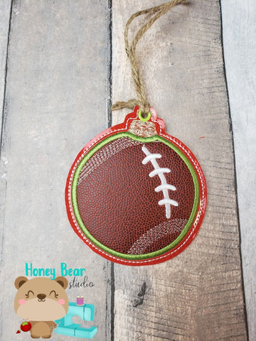 Sports Christmas Football Applique  4x4 DIGITAL DOWNLOAD embroidery file ITH In the Hoop Nov 2019
