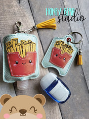 French Fry Chips Kawaii Fast Food Applique Sanitizer Holder 4x4 And 5x7 single hooping DIGITAL DOWNLOAD embroidery file ITH In the Hoop 0822