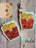 French Fries Kawaii Foods Gift Card Holder Applique 4x4, 5x7 Snap Tab, Eyelet SET DIGITAL DOWNLOAD embroidery file ITH In the Hoop 0922
