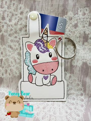 Unicorn Sitting Kawaii Gift Card Holder WITH NAME 5x7 ONLY Snap Tab, Eyelet SET DIGITAL DOWNLOAD embroidery file ITH In the Hoop Nov 26 2018