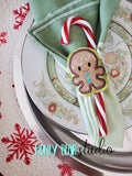 Gingerbread Cookie Christmas Napkin Ring Snap 4x4  DIGITAL DOWNLOAD embroidery file ITH In the Hoop 11 2020