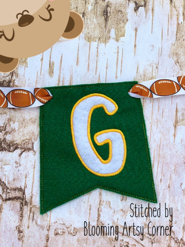 Applique Alphabet Letter G Party Pumpkin Banner Piece for 4x4, 5x7, DIGITAL DOWNLOAD embroidery file ITH In the Hoop