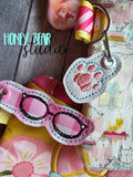 Adorable Geeky Kitty Glasses Top Zip Bag 4x4, 5x7, 6x10, 7x12 DIGITAL DOWNLOAD embroidery file ITH In the Hoop 0722