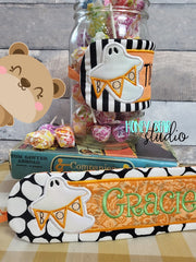 Boo Ghost Halloween Cute Applique Mug WRAP 5x7, 6x10 SET DIGITAL DOWNLOAD embroidery file ITH In the Hoop 0822
