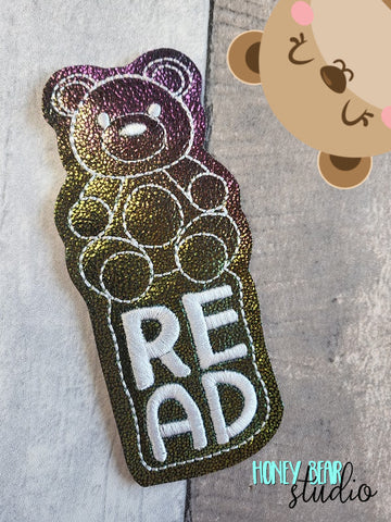 Gummy Bear READ Bookmark Regular 4x4 DIGITAL DOWNLOAD 15K embroidery file ITH In the Hoop 0922