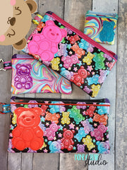 Gummy Bear Simple Applique Top Zip Bag 4x4, 5x7, 6x10, 8x12 DIGITAL DOWNLOAD embroidery file ITH In the Hoop 0922