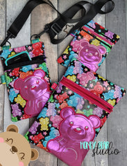 Gummy Bear Applique Mid Top Zip Bag 5x7, 6x10, 8x12 DIGITAL DOWNLOAD embroidery file ITH In the Hoop 1022