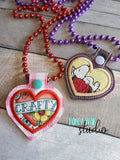 BEAD SNAPPER necklace add on Applique Heart 4x4  DIGITAL DOWNLOAD embroidery file ITH In the Hoop 0122