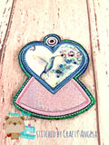 Heart Vinyl Overlay Shaker Snowglobe Applique Ornament 4x4 embroidery file ITH In the Hoop JAN 5 2019
