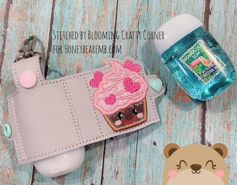 Hand Sanitizer Sani Wrap Holder Kawaii Cupcake 5x7 single hooping