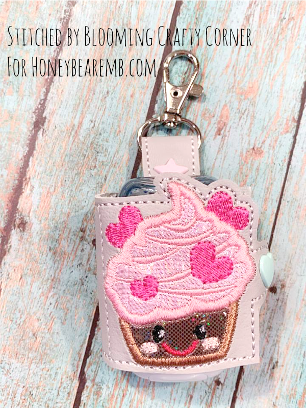 Hand Sanitizer Sani Wrap Holder Kawaii Cupcake 5x7 single hooping