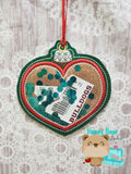 Christmas Shapes HEART Applique AND Shaker Ornament 4x4 DIGITAL DOWNLOAD embroidery file ITH In the Hoop Nov 5 2018