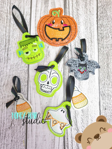 Halloween Spirit Mini Ornament Set 4x4 DIGITAL DOWNLOAD embroidery file ITH In the Hoop 1022