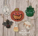 Halloween Spirit Mini Ornament Set 4x4 DIGITAL DOWNLOAD embroidery file ITH In the Hoop 1022