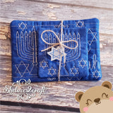 Happy Hanukkah COASTER and MUG RUG Set 4x4 5x7 1 design DIGITAL DOWNLOAD embroidery file ITH In the Hoop 1221