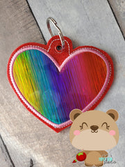 Heart Applique Taggie, luggage gift tags, eyelet for 4x4  DIGITAL DOWNLOAD embroidery file ITH In the Hoop 0121