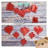 Simple Heart Banner Piece for 4x4, 5x7, DIGITAL DOWNLOAD embroidery file ITH In the Hoop 1221