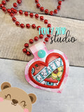 BEAD SNAPPER necklace add on Applique Heart 4x4  DIGITAL DOWNLOAD embroidery file ITH In the Hoop 0122