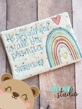 He is Faithful Rainbow COASTER and MUG RUG Set 4x4 5x7 DIGITAL DOWNLOAD embroidery file ITH In the Hoop 1221