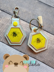 Hexagon Basic Shape Applique Snap Tab, Eyelet SET DIGITAL DOWNLOAD embroidery file ITH In the Hoop 0522