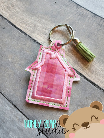 Simple Shapes House Key Snap Tab, Eyelet SET DIGITAL DOWNLOAD embroidery file ITH In the Hoop 0422
