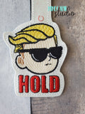 STONK HOLD Dude snap tab, or eyelet fob for 4x4  DIGITAL DOWNLOAD embroidery file ITH In the Hoop 0221