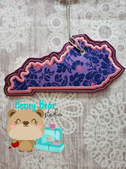 Kentucky State Applique Christmas Ornament MS 4x4 5x7 DIGITAL DOWNLOAD embroidery file ITH In the Hoop