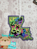 Louisiana State Applique Christmas Ornament MS 4x4 5x7 DIGITAL DOWNLOAD embroidery file ITH In the Hoop