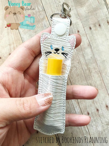 Kitty Kawaii Lip Balm Holder Cat 4x4 and 5x7 DIGITAL DOWNLOAD embroidery file ITH In the Hoop May 17, 2019
