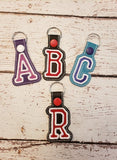 PhysEd Font Letter C Applique  snap tab, or eyelet fob for 4x4  DIGITAL DOWNLOAD embroidery file ITH In the Hoop