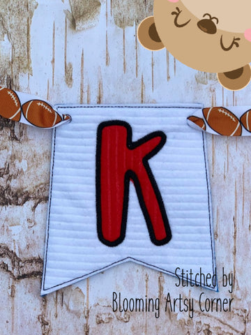 Applique Alphabet Letter K Party Pumpkin Banner Piece for 4x4, 5x7, DIGITAL DOWNLOAD embroidery file ITH In the Hoop