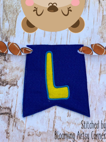 Applique Alphabet Letter L Party Pumpkin Banner Piece for 4x4, 5x7, DIGITAL DOWNLOAD embroidery file ITH In the Hoop